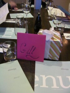 Table set for Gill Watson's birthday at Assheton Arms, Downham
