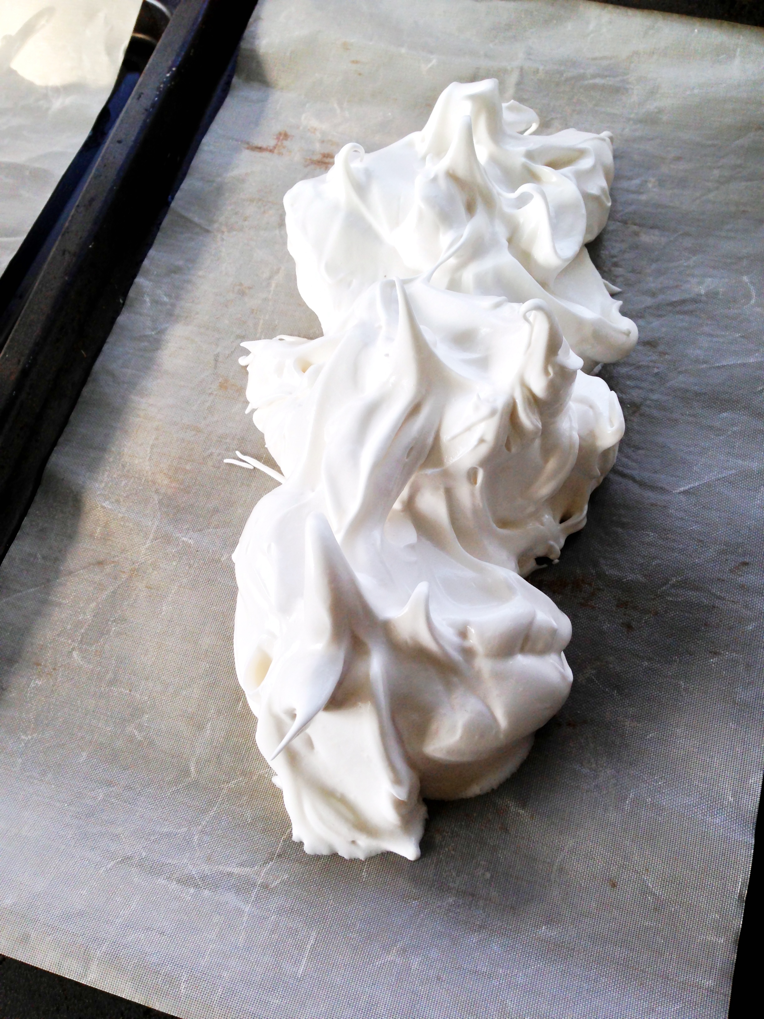 Meringue ready for oven
